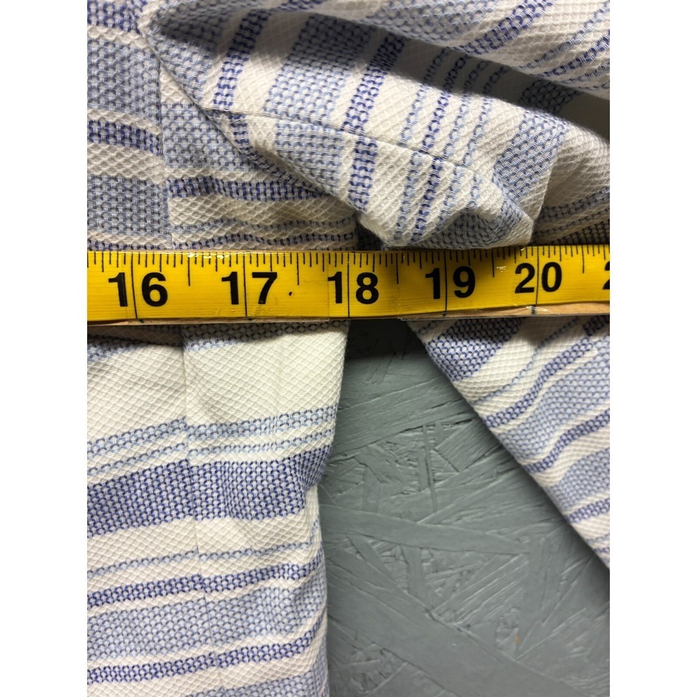 Talbots Biscay Open-Front Jacket Women's 8P Blue White Striped Blazer Office - Picture 8 of 10